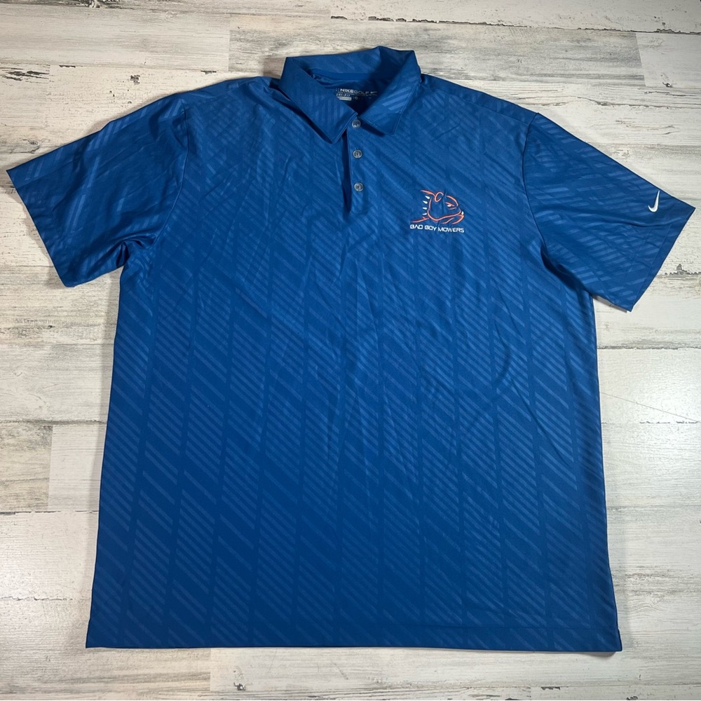 Nike Golf Men’s Bad Boy Mowers Performance Golf Polo Shirt Blue Size XL (1)